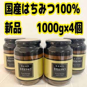 はちみつの恵み 国産100% 国産純粋はちみつ 百花はちみつ 1kg×4本 