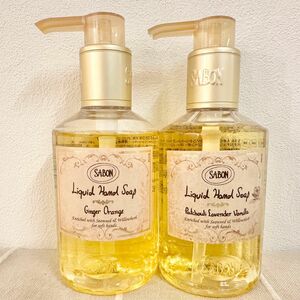 SABON サボン ハンドソープ 【パチュリ・ラベンダー・バニラ】【ジンジャー・オレンジ】美品 2本セット 石鹸 手洗い コスメ