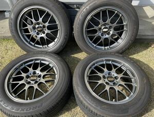 BBS 8J 18 PCD114.3 +40 ダイヤモンドブラック CL1 SUV225/60R18 レクサス純正空気圧センサー付 NX ハリアー RAV4 即決BBS純正バルブ付属