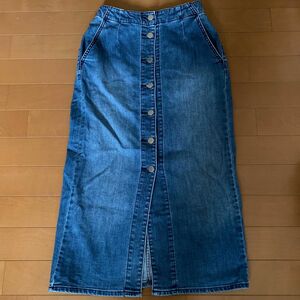 GU デニムスカート ロングスカート 巻きスカート　ブルー Sサイズ