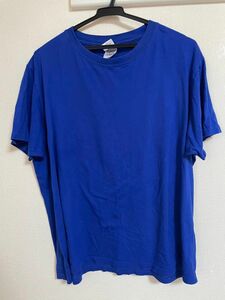 ブルー無地半袖Tシャツ