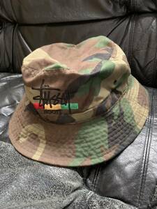  Stussy bucket hat la start Logo camouflage pattern OLD STUSSY USED