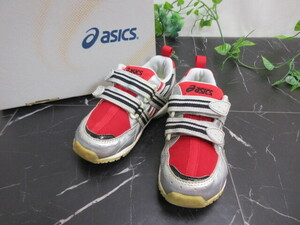 【OH3858/6】asics/アシックス　キッズ　シューズ　スニーカー　レッド×シルバー　17ｃｍ