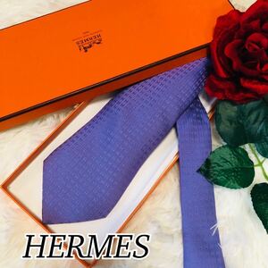 HERMES Hermes мужской мужчина джентльмен галстук бренд галстук общий рисунок H рисунок fasoneH лиловый фиолетовый свадьба бизнес прекрасный товар ..9.4cm