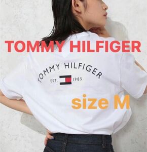 【完売モデル】 大人気 TOMMY HILFIGER トミー ヒルフィガー バッグロゴ Tシャツ ユニセックス M ホワイト