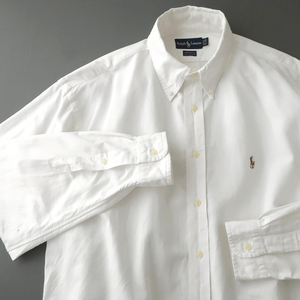 ラルフローレン オックスフォードシャツ ボタンダウン カラーポニー刺繍 ホワイト 17(XL)