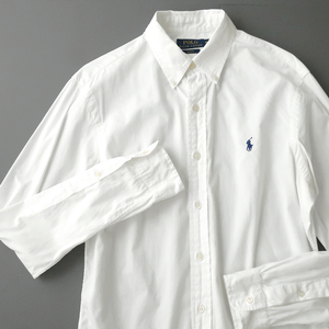 ラルフローレン SLIMFIT サマーオックス ボタンダウンシャツ ポニー刺繍 ホワイト(M)