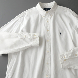 ビッグサイズ◎ラルフローレン サマーオックス ボタンダウンシャツ ポニー刺繍 ホワイト18(XXL)