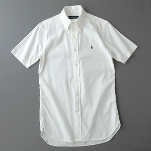 ラルフローレン サマーオックス SLIMFIT ボタンダウンシャツ カラーポニー刺繍 ホワイト 14-1/2(XS)