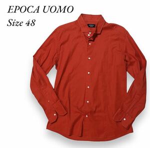 EPOCA UOMO エポカウォモ 長袖ストレッチシャツ 48 レッド