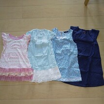 夏物●女の子120cmワンピース4点セット●ナチュラルシンプル花柄_画像1