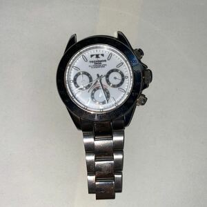 [1]TECHNOS Tecnos SWISS хронограф TGM615 белый циферблат наручные часы [ не проверка ][60s]