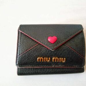 miumiu 財布 三つ折財布 黒