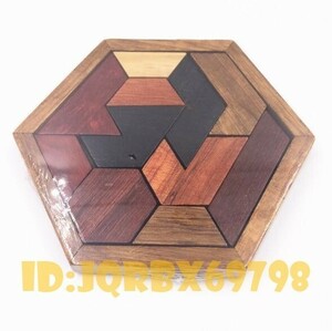 K4015:色, 六角形, 木製幾何学的形状, パズルボード, モンテッソーリ, おもちゃ, 教育, インテリ