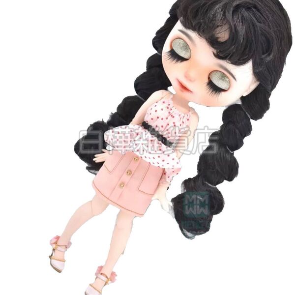 【白樺雑貨店】ブライス アウトフィット ボタンタイトスカート ピンク Blythe outfit