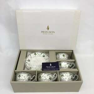 【未使用】　NARUMI ナルミ　PROFUSION BONE CHINA カップ＆ソーサー　５客セット　95082-21461　 保管品　(N60509_3_h)