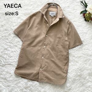 【シルク混】YAECA ヤエカ ボタンダウン半袖シャツ スナップボタン サイドポケット付きS
