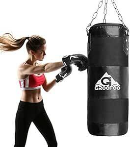 パンチバッグ GROOFOO サンドバッグ ボクシング 散打 体鍛え フィットネス 格闘技 気分転換 ストレス解消 吊り式 空