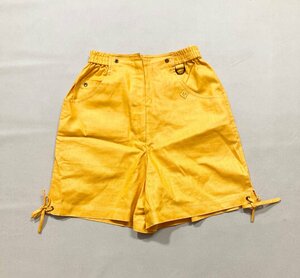 ★Vintage Christian Dior SPORTS クリスチャンディオールスポーツ キュロット パンツ イエロー ロゴ リボン S Dカン ゴルフウェア 0.2kg★