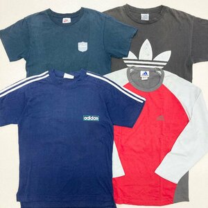 ●80s 90s vintage NIKE adidas ナイキ アディダス 4点 Tシャツ トップス 白タグ 万国旗タグ USA製含 メンズ サイズMIX 卸 現状品 1.02kg●