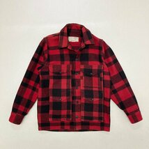 ●00s FILSON フィルソン コート ジャケット アウター USA製 バージンウール チェック柄 レッド/ブラック サイズ38 メンズ 1.51kg●_画像1