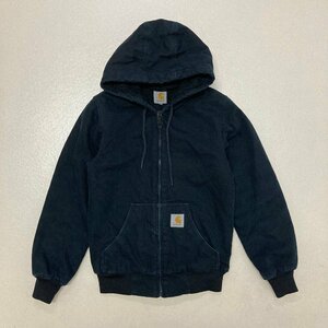 ●carhartt カーハート ブルゾン ジャケット ワークジャケット ワークウェア 刺繍タグ ダック地 サイズXS ブラック メンズ 1.2kg●