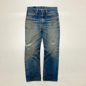 ●50s ヴィンテージ Lee リー デニム ジーンズ パンツ GRIPPER ZIPPER 黒タグ初期 セルヴィッチ 革パッチ ブルー系 メンズ 0.75kg●