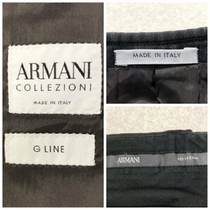 ●ARMANI COLLEZIONI アルマーニ セットアップ ジャケット パンツ シングル 羊毛100% イタリア製 グレー系 サイズ48 メンズ 1.0kg●の画像7