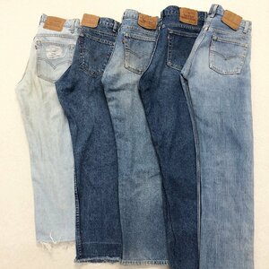 ●Levi's リーバイス デニム ジーンズ 5点まとめ売り 505 550 90s含む ジッパーフライ スモールe USA製 sizeMIX メンズ 卸 現状品 3.22kg●