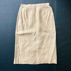 ★vintage Burberrys ヴィンテージ バーバリーズ スカート ボトムス 無地 ベージュ系 麻100% レディース 0.25kg★