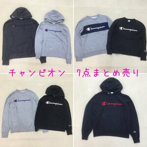 ■Champion チャンピオン 7点 まとめ売り スウェット パーカー トレーナー ブラック×グレー メンズ サイズM.L /3.4kg■