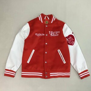 ■HUMAN MADE × Girls Don’t Cry ヒューマンメイド VARSITY JACKET GDC スタジャン 日本製 牛革 オレンジ メンズ サイズM /0.82kg■