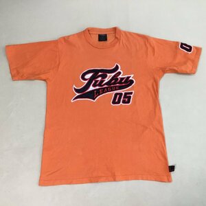 ■【送料198円】FUBU フブ Tシャツ トップス カットソー 半袖 ロゴ 夏 メンズ サイズ XL オレンジ /0.3kg■