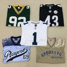 ■フットボール ５点 まとめ売り NFL/Reebok/プレイヤーズ69/BROOKLYNOVERALL シャツ 半袖 ユニホーム ビッグサイズ メッシュ /1.82kg■_画像1