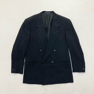 *GIANNI VERSACE Gianni Versace tailored jacket double stripe Italy made black group size 52 men's 0.89kg*
