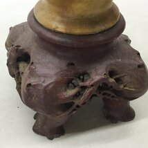 ■詳細不明 FLOWER BASE 天然石花瓶 花の彫刻 土台付き 重量物 中古品 /9.12kg■_画像7