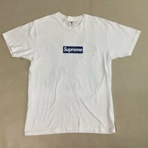 ■【送料198円】Supreme シュプリーム Tシャツ 15SS ニューヨークヤンキース コラボボックスロゴ 半袖 プリント USA製 サイズL 白/0.22kg■_画像1