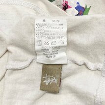 ●STUSSY ステューシー Tシャツ トップス 半袖 丸首 フロントデザイン 花柄 フラワー SSリンクロゴ ホワイト サイズM メンズ 0.18kg●_画像6