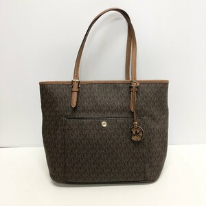 ●MICHAEL KORS マイケルコース PVCトートバッグ MK MK柄 肩掛け かばん ビジネスバッグ 30S7GTTT7B ブラウン レディース 0.92kg●