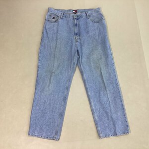 ■90s TOMMY JEANS トミージーンズ デニムパンツ Gパン メキシコ製 フラッグタグ 刺繍 ヴィンテージ メンズ サイズ38/30 ブルー系/0.92kg■