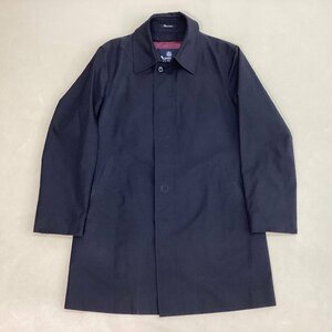 ■Aquascutum アクアスキュータム ステンカラーコート キルトライナー着脱 ビジネス レナウン 日本製 メンズ サイズ36 黒/0.88kg現状品■