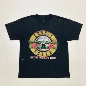 ●Guns N' Roses ガンズアンドローゼズ バンドT Tシャツ 半袖 プリント クルーネック Hanes ヘインズ ブラック メンズ サイズM 0.18kg●