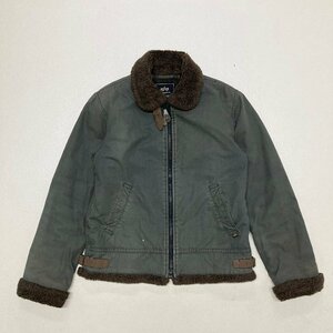 ●ALPHA INDUSTRIES アルファインダストリーズ ミリタリージャケット アウター 裏ボア 20075-076 コットン カーキ サイズL メンズ 1.18kg●