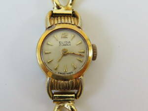 kn6[ ELIDA ] ручной завод женские наручные часы Gold цвет текущее состояние товар работа товар 