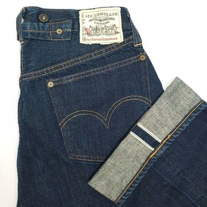 濃紺！米国製Levi'sリーバイス☆201 20201-0020ヴィンテージ復刻W34メンズ ジーパン デニムパンツ青耳 白布パッチ555バレンシアUSAアメリカ