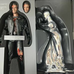 ホットトイズ ムービー・マスターピース ＤＸ ターミネーター２ T800 T-800（バトルダメージ版）HOT TOYS 美品 未展示の画像3