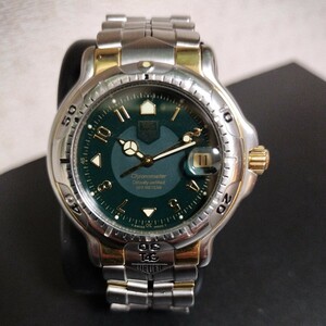  TAG Heuer TAG HEUER 6000 series men's self-winding watch wristwatch SS/K18 green face WH5153-K1 latter term model 