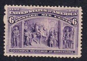 ♪アメリカ・記念≪コロンブス博/歓迎≫1893年 6c　Scott#235