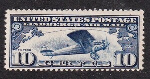 ♪アメリカ・航空 ≪リンドバーク大西洋横断≫1927年 1種完/NH Scott#C10