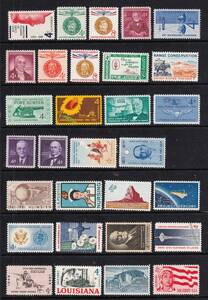 ♪アメリカ・記念切手 1960～1962年 未使用/NH　29種 …… 